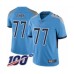 Men's Tennessee Titans #77 Taylor Lewan Light Blue Alternate Vapor Untouchable Limited Player 100th Season Football Jersey