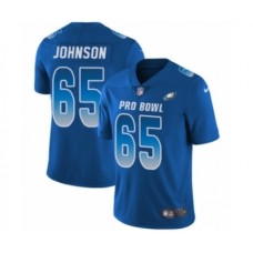 Men's Philadelphia Eagles #65 Lane Johnson Limited Royal Blue NFC 2019 Pro Bowl Football Jersey