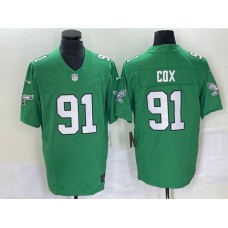 Men's Nike Philadelphia Eagles #91 Fletcher Cox Green 2023 F.U.S.E. Vapor Limited Throwback Stitched Football Jersey