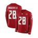 Men's Nike Tampa Bay Buccaneers #28 Vernon Hargreaves III Limited Red Therma Long Sleeve NFL Jersey