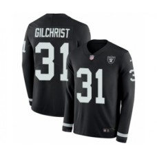 Men's Nike Oakland Raiders #31 Marcus Gilchrist Limited Black Therma Long Sleeve NFL Jersey