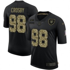 Men's Oakland Raiders #98 Maxx Crosby Olive Gold Nike 2020 Salute To Service Limited Stitched Jersey