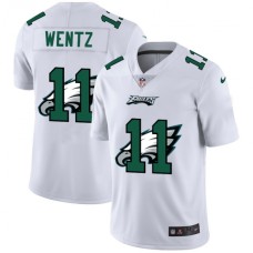 Men's Philadelphia Eagles #11 Carson Wentz White Nike White Shadow Edition Limited Stitched Jersey