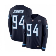 Men's Nike Tennessee Titans #94 Austin Johnson Limited Navy Blue Therma Long Sleeve NFL Jersey