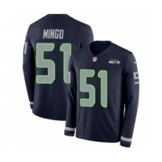 Men's Nike Seattle Seahawks #51 Barkevious Mingo Limited Navy Blue Therma Long Sleeve NFL Jersey