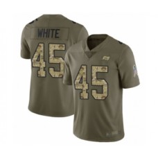 Men's Tampa Bay Buccaneers #45 Devin White Limited Olive Camo 2017 Salute to Service Football Jersey