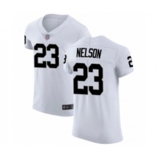 Men's Oakland Raiders #23 Nick Nelson White Vapor Untouchable Elite Player Football Jersey