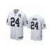 Men's Oakland Raiders #24 Johnathan Abram White 2020 Inaugural Season Game Stitched Jersey