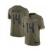 Men's Seattle Seahawks #14 DK Metcalf 2022 Olive Salute To Service Limited Stitched Jersey