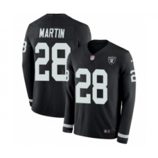 Men's Nike Oakland Raiders #28 Doug Martin Limited Black Therma Long Sleeve NFL Jersey