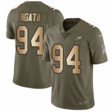 Men's Nike Philadelphia Eagles #94 Haloti Ngata Limited Olive/Gold 2017 Salute to Service NFL Jersey