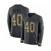 Men's Nike Tampa Bay Buccaneers #40 Mike Alstott Limited Black Salute to Service Therma Long Sleeve NFL Jersey