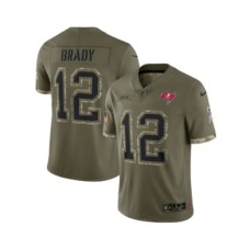 Men's Tampa Bay Buccaneers #12 Tom Brady 2022 Olive Salute To Service Limited Stitched Jersey