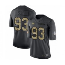 Men's Tampa Bay Buccaneers #93 Ndamukong Suh Limited Black 2016 Salute to Service Football Jersey