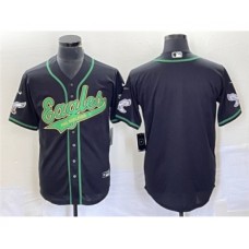 Men's Nike Philadelphia Eagles Blank Black Cool Base Stitched Baseball Jersey