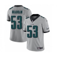 Men's Philadelphia Eagles #53 Nigel Bradham Limited Silver Inverted Legend Football Jersey