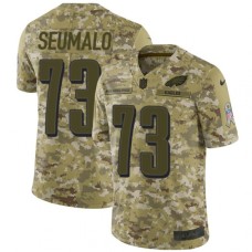 Men's Nike Philadelphia Eagles #73 Isaac Seumalo Limited Camo 2018 Salute to Service NFL Jersey