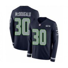 Men's Nike Seattle Seahawks #30 Bradley McDougald Limited Navy Blue Therma Long Sleeve NFL Jersey