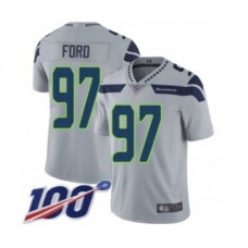 Men's Seattle Seahawks #97 Poona Ford Grey Alternate Vapor Untouchable Limited Player 100th Season Football Jersey