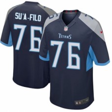 Men's Nike Tennessee Titans #76 Xavier Su'a-Filo Game Navy Blue Team Color NFL Jersey