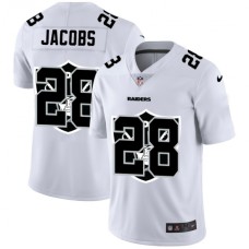 Men's Oakland Raiders #28 Josh Jacobs White Nike White Shadow Edition Limited Stitched Jersey