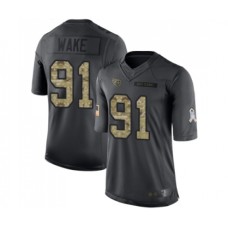 Men's Tennessee Titans #91 Cameron Wake Limited Black 2016 Salute to Service Football Jersey