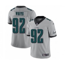 Men's Philadelphia Eagles #92 Reggie White Limited Silver Inverted Legend Football Jersey