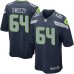 Men's Nike Seattle Seahawks #64 J.R. Sweezy Game Navy Blue Team Color NFL Jersey