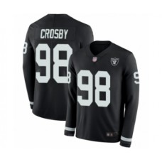 Men's Oakland Raiders #98 Maxx Crosby Limited Black Therma Long Sleeve Football Jersey