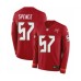 Men's Nike Tampa Bay Buccaneers #57 Noah Spence Limited Red Therma Long Sleeve NFL Jersey