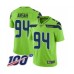 Men's Seattle Seahawks #94 Ezekiel Ansah Limited Green Rush Vapor Untouchable 100th Season Football Stitched Jersey