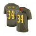 Men's Oakland Raiders #34 Bo Jackson Limited Olive Gold 2019 Salute to Service Football Stitched Jersey