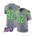 Men's Seattle Seahawks #92 Nazair Jones Limited Silver Inverted Legend 100th Season Football Jersey