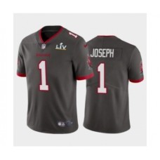 Men's Tampa Bay Buccaneers #1 Greg Joseph Pewter Super Bowl LV Stitched Jersey