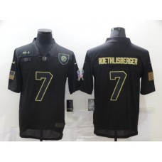 Men's Pittsburgh Steelers #7 Ben Roethlisberger Black Nike 2020 Salute To Service Limited Stitched Jersey