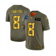 Men's Tennessee Titans #8 Marcus Mariota Limited Olive Gold 2019 Salute to Service Football Stitched Jersey