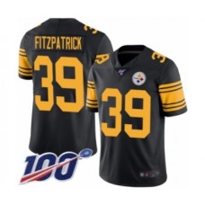 Men's Pittsburgh Steelers #39 Minkah Fitzpatrick Limited Black Rush Vapor Untouchable 100th Season Football Jersey