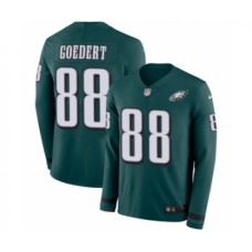 Men's Nike Philadelphia Eagles #88 Dallas Goedert Limited Green Therma Long Sleeve NFL Jersey