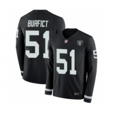 Men's Oakland Raiders #51 Vontaze Burfict Limited Black Therma Long Sleeve Football Jersey