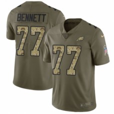 Men's Nike Philadelphia Eagles #77 Michael Bennett Limited Olive/Camo 2017 Salute to Service NFL Jersey