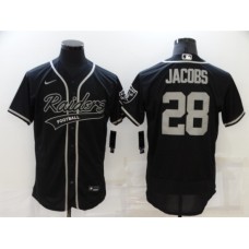 Men's Oakland Raiders #28 Josh Jacobs Black Nike Elite Stitched Jersey