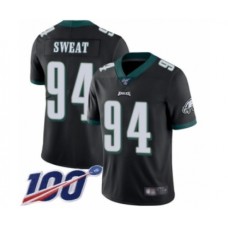 Men's Philadelphia Eagles #94 Josh Sweat Black Alternate Vapor Untouchable Limited Player 100th Season Football Stitched Jersey