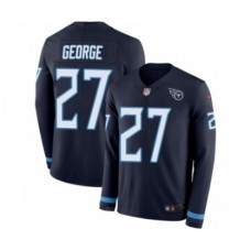 Men's Nike Tennessee Titans #54 Rashaan Evans Limited Navy Blue Therma Long Sleeve NFL Jersey