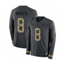 Men's Nike Tennessee Titans #8 Marcus Mariota Limited Black Salute to Service Therma Long Sleeve NFL Jersey