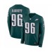 Men's Nike Philadelphia Eagles #96 Derek Barnett Limited Green Therma Long Sleeve NFL Jersey