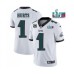 Men's Philadelphia Eagles #1 Jalen Hurts White Super Bowl LVII And 2-star C Vapor Untouchable Limited Stitched Jersey