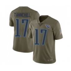 Men's Tennessee Titans #17 Ryan Tannehill Limited Olive 2017 Salute to Service Football Jersey