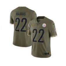 Men's Pittsburgh Steelers #22 Najee Harris 2022 Olive Salute To Service Limited Stitched Jersey