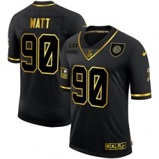 Men's Pittsburgh Steelers #90 T. J. Watt Olive Gold Nike 2020 Salute To Service Limited Stitched Jersey