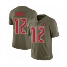 Men's Tampa Bay Buccaneers #12 Tom Brady Limited Olive 2017 Salute to Service Football Stitched Jersey